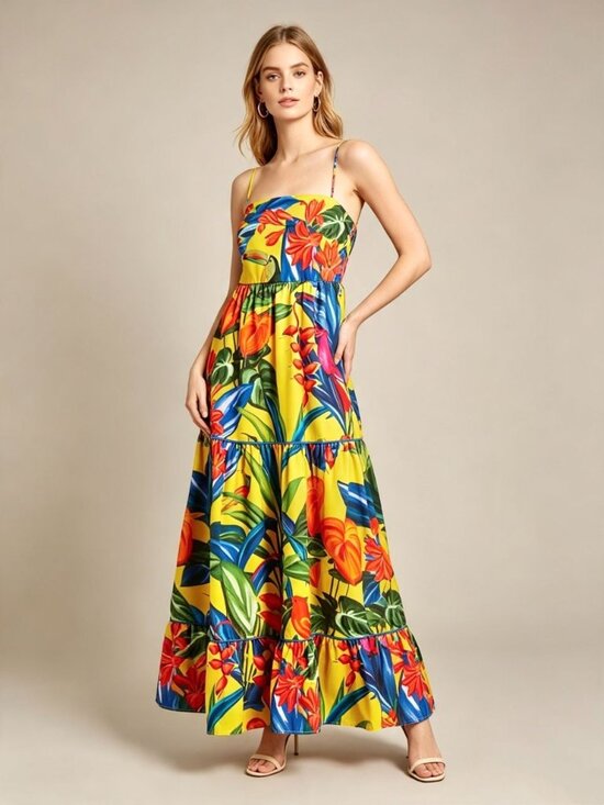Farm Rio Dresses & Skirts - NWOT Farm Rio Cotton Bright Nature Maxi Sundress Multicolor Size M